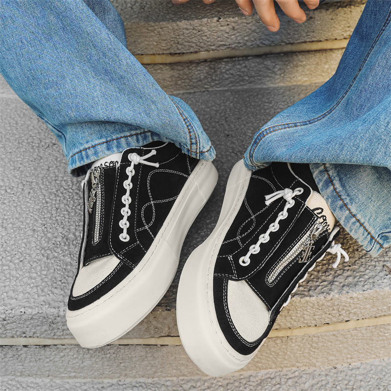Men's Trendy Soft-Soled Zip Canvas Shoes