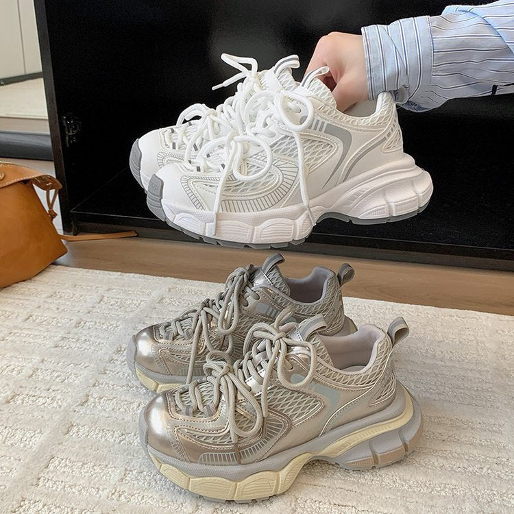 Women's Thick-Soled Lightweight Shoes with Reflective Straps