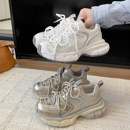 Women's Thick-Soled Lightweight Shoes with Reflective Straps