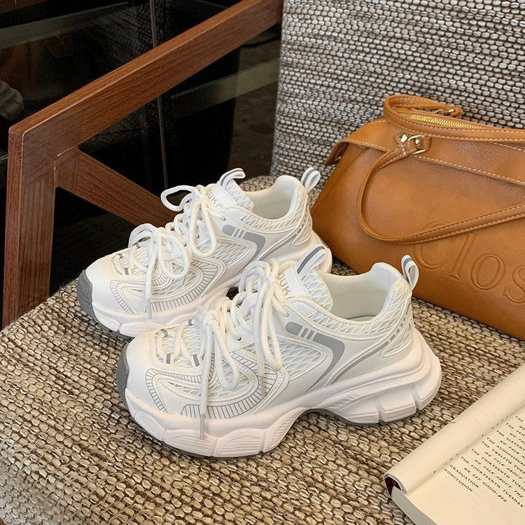 Women's Thick-Soled Lightweight Shoes with Reflective Straps