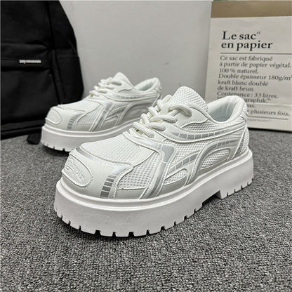 Men's Mesh Personality Shoes with Silver Sparkle Stripes