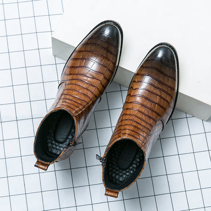 Men's British-Style High-Top Leather Boots