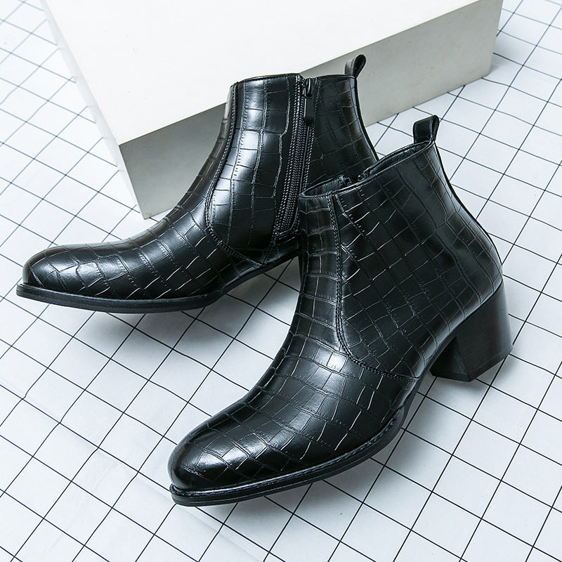 Men's British-Style High-Top Leather Boots