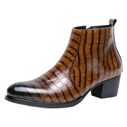 Men's British-Style High-Top Leather Boots