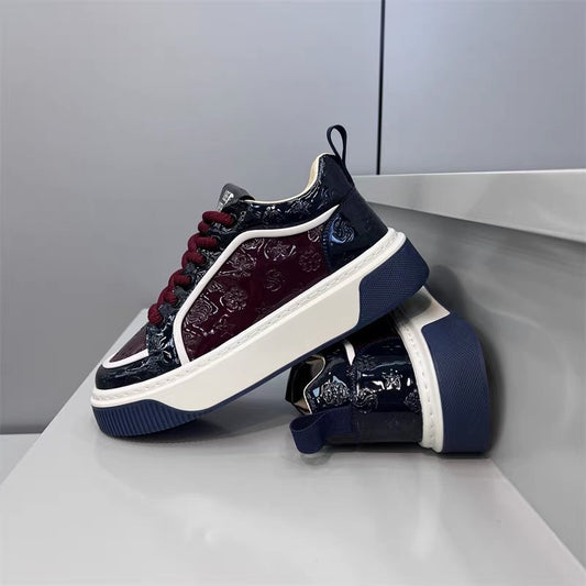 Men's High-End Printed Leather Sneakers