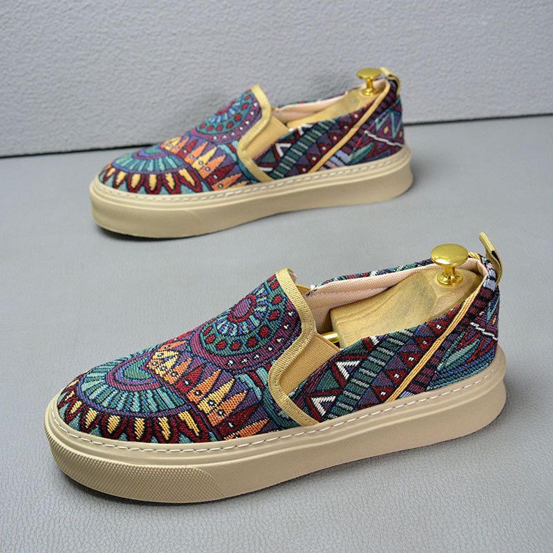 Men's Printed Slip-On Canvas Shoes