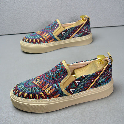 Men's Printed Slip-On Canvas Shoes