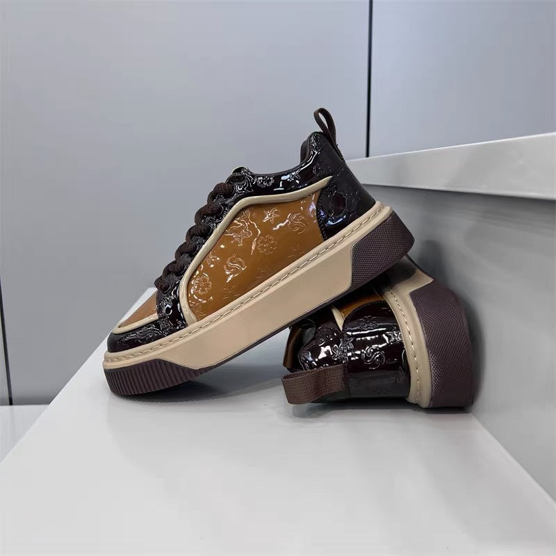 Men's High-End Printed Leather Sneakers