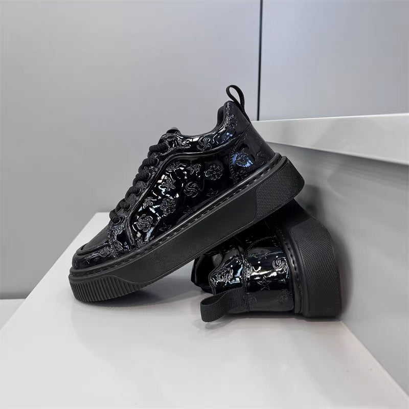 Men's High-End Printed Leather Sneakers