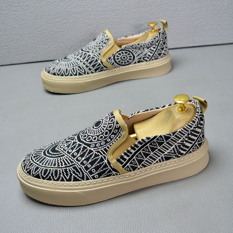 Men's Printed Slip-On Canvas Shoes