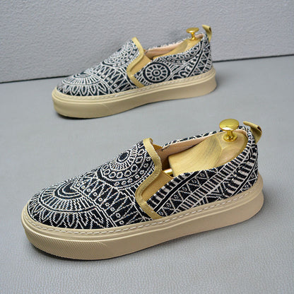 Men's Printed Slip-On Canvas Shoes