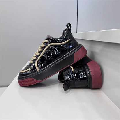 Men's High-End Printed Leather Sneakers