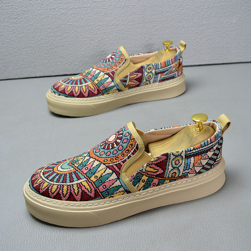 Men's Printed Slip-On Canvas Shoes