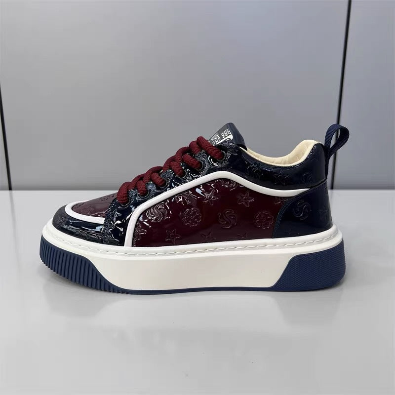 Men's High-End Printed Leather Sneakers