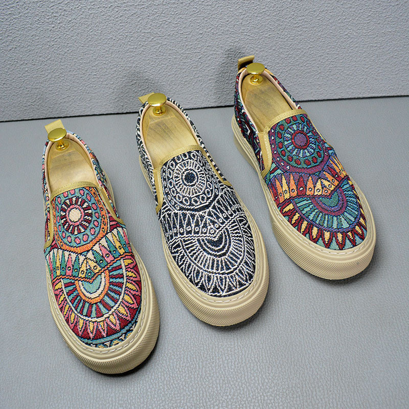Men's Printed Slip-On Canvas Shoes