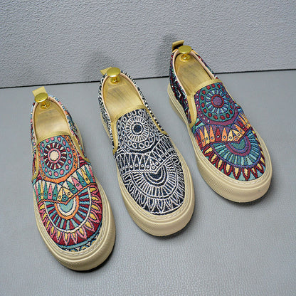 Men's Printed Slip-On Canvas Shoes