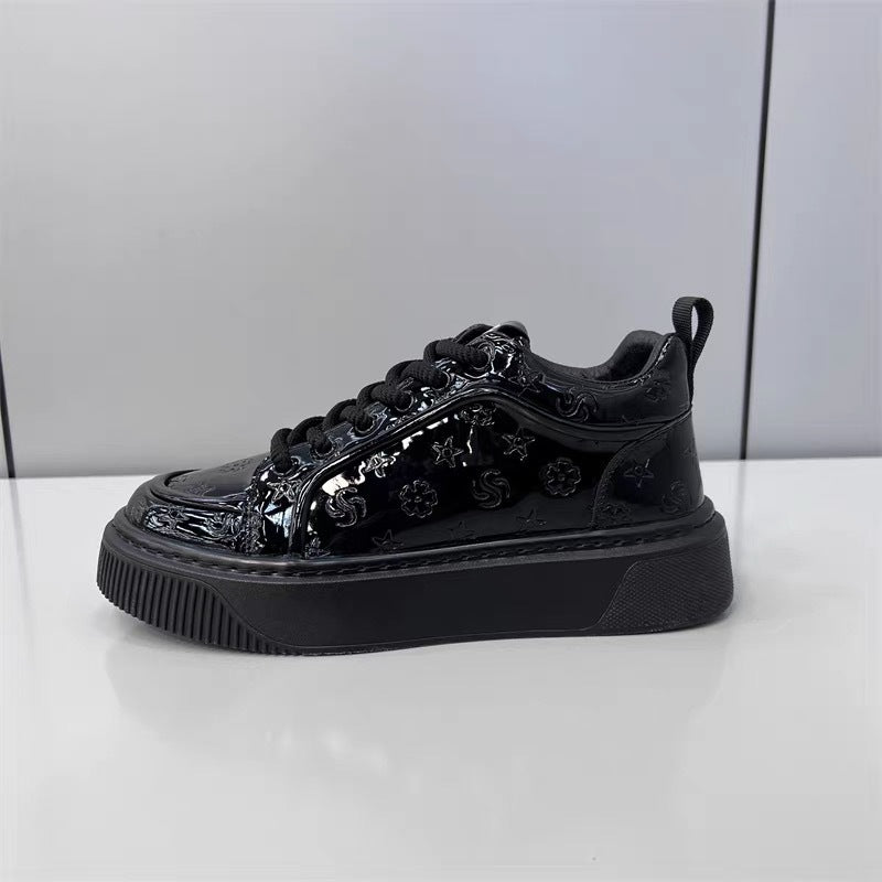 Men's High-End Printed Leather Sneakers