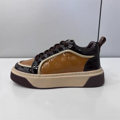 Men's High-End Printed Leather Sneakers