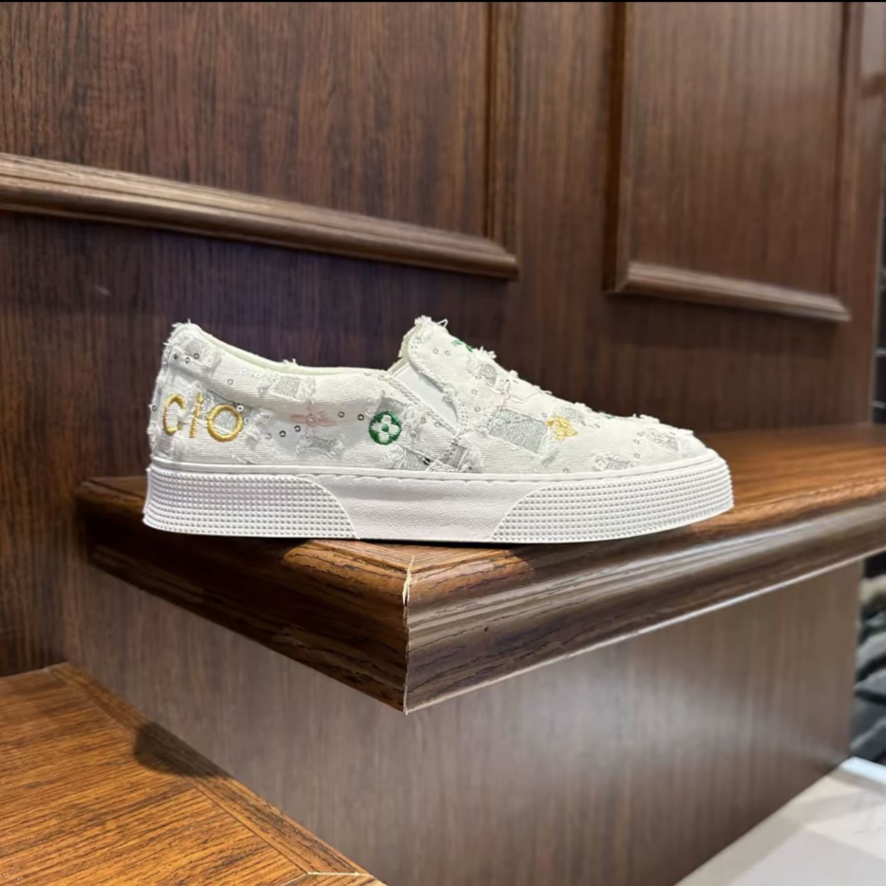 Men's Distressed Embroidered Casual Canvas Shoes