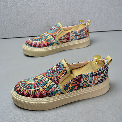 Men's Printed Slip-On Canvas Shoes