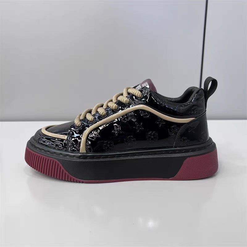 Men's High-End Printed Leather Sneakers
