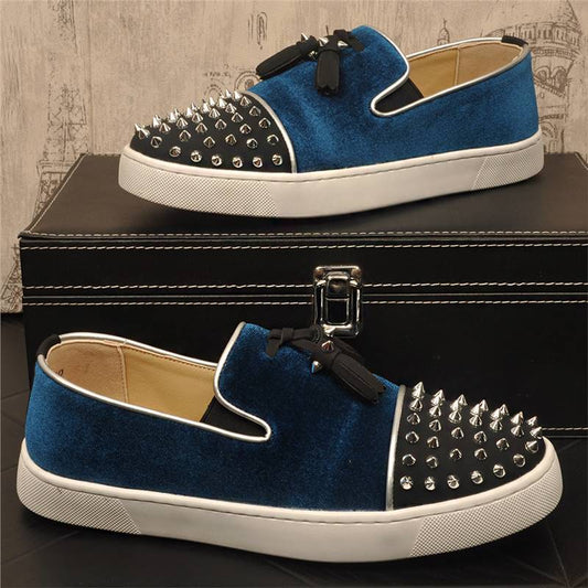 Men's Suede Rivet Fringe Casual Shoes