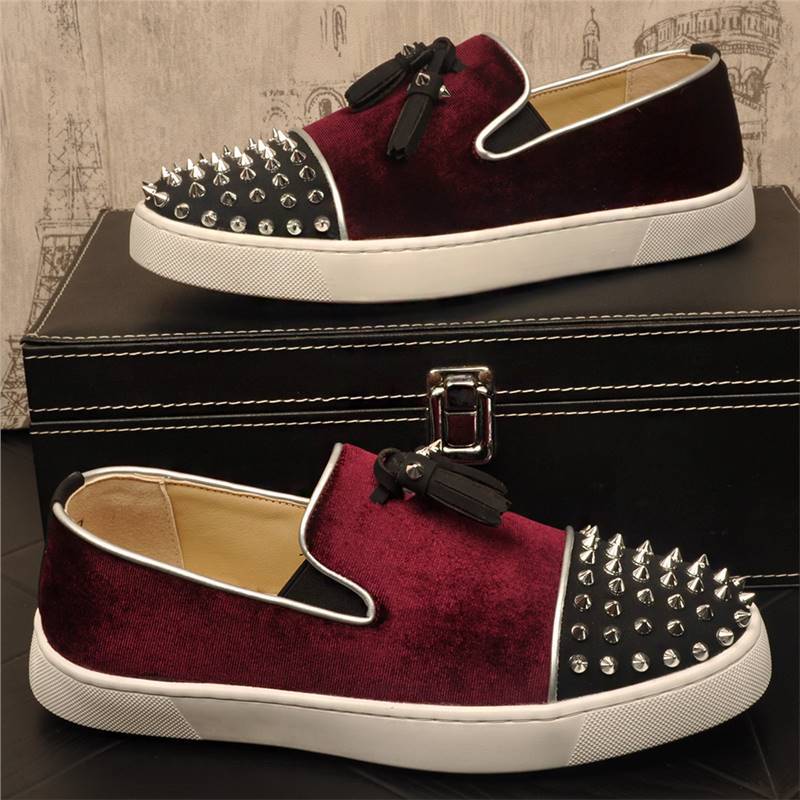 Men's Suede Rivet Fringe Casual Shoes