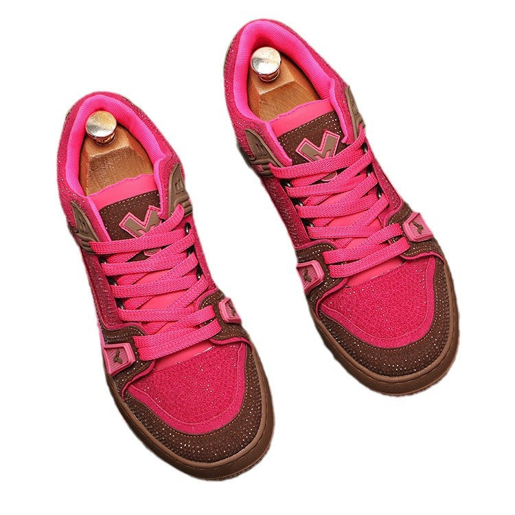 Men's Personality Color-Block Rhinestone Fashion Sneakers