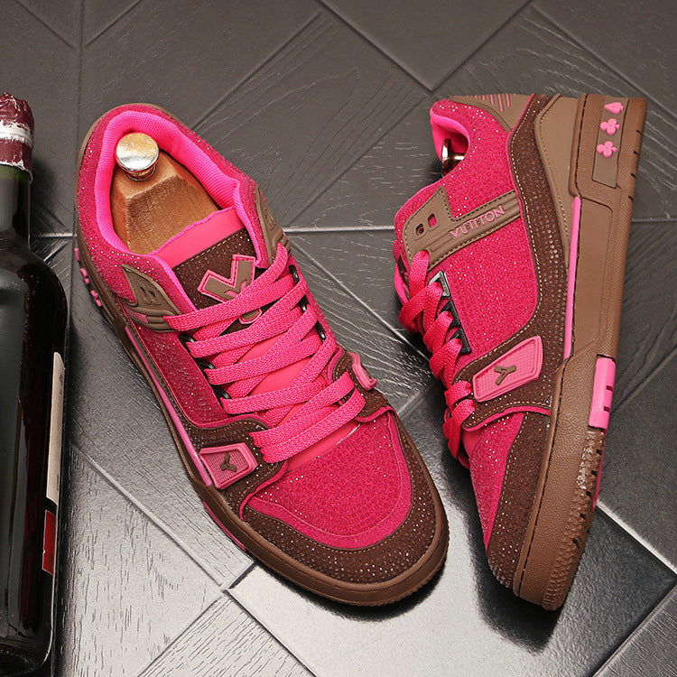 Men's Personality Color-Block Rhinestone Fashion Sneakers