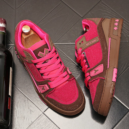 Men's Personality Color-Block Rhinestone Fashion Sneakers