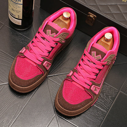 Men's Personality Color-Block Rhinestone Fashion Sneakers