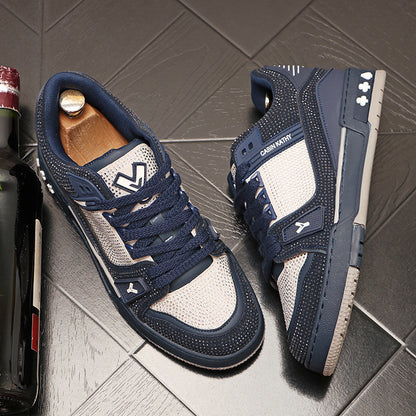 Men's Personality Color-Block Rhinestone Fashion Sneakers
