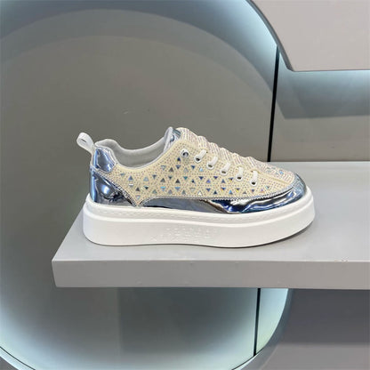 Men's Rhinestone-Embellished Slip-On Flexible-Soled Skate Shoes