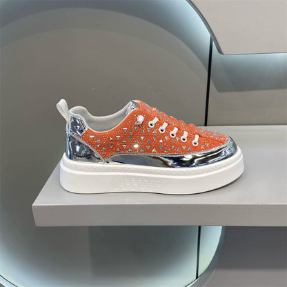 Men's Rhinestone-Embellished Slip-On Flexible-Soled Skate Shoes