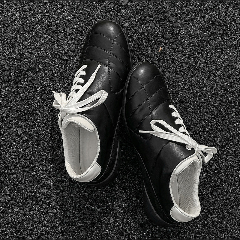 Men's Designer Diagonal-Lace Flat Retro Sneakers