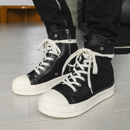 Men's Leather High-Top Sneakers