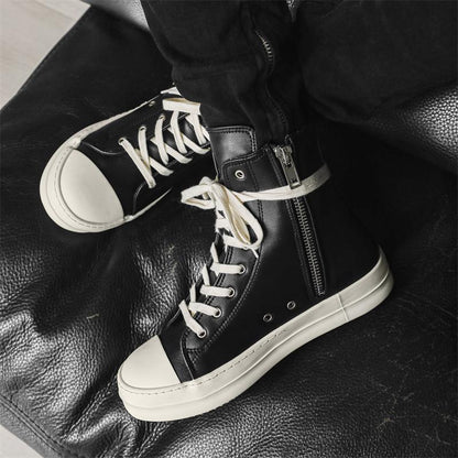Men's Leather High-Top Sneakers