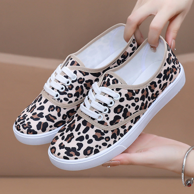 Leopard Print Low-Top Canvas Shoes