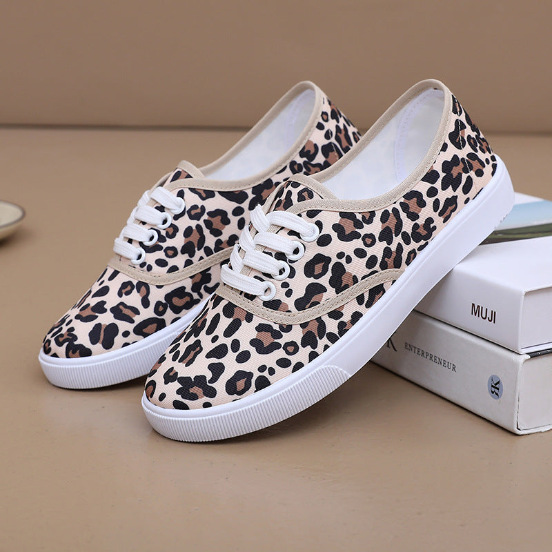 Leopard Print Low-Top Canvas Shoes