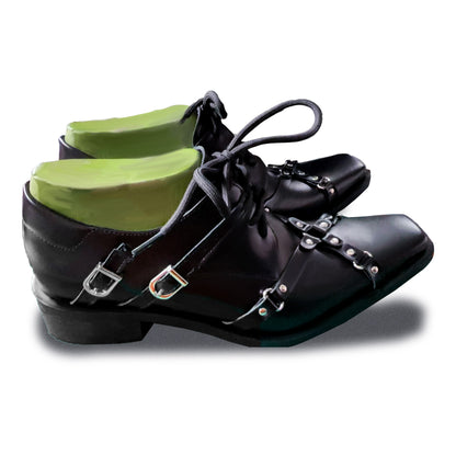 Men's Belt-Buckle Punk-Style Leather Shoes