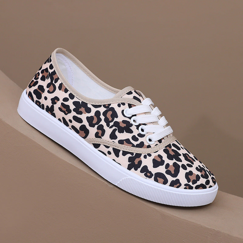 Leopard Print Low-Top Canvas Shoes