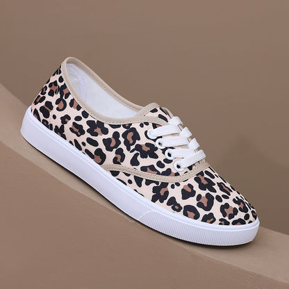 Leopard Print Low-Top Canvas Shoes
