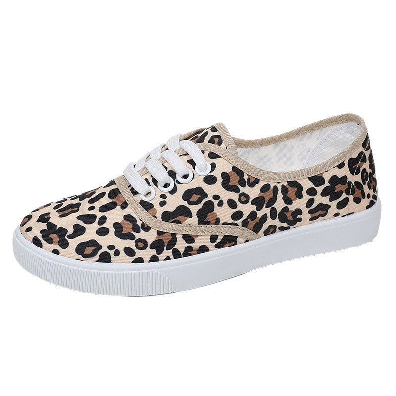 Leopard Print Low-Top Canvas Shoes