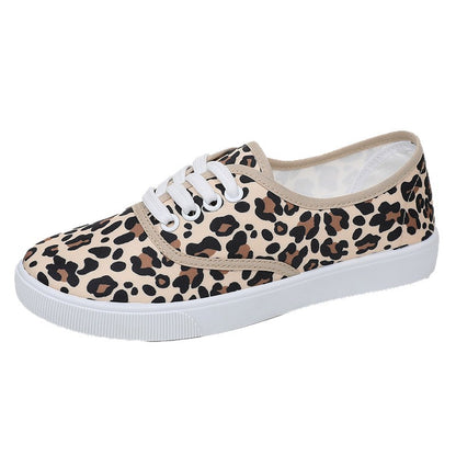 Leopard Print Low-Top Canvas Shoes