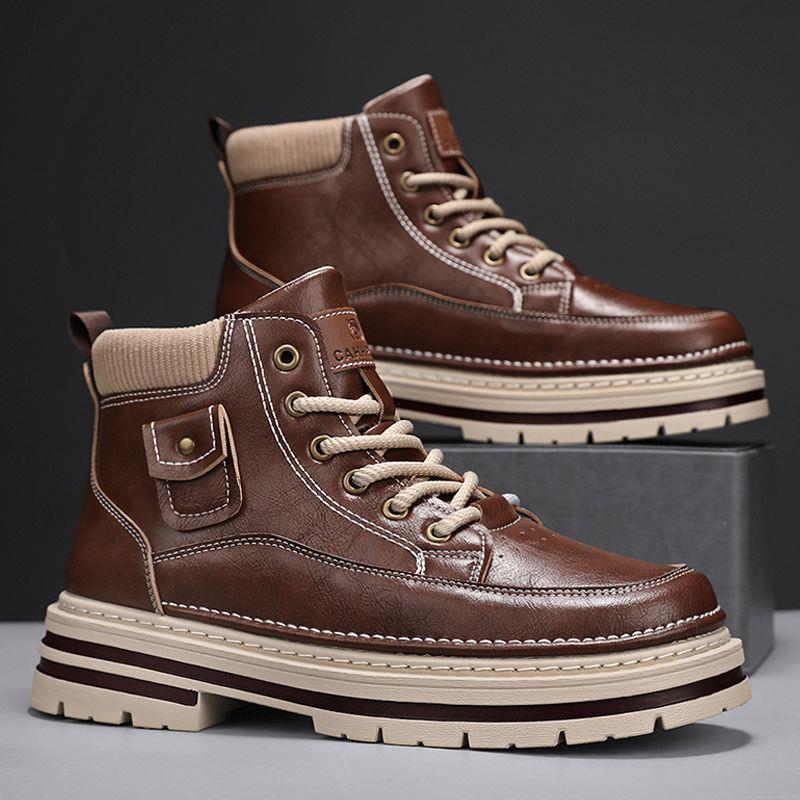 Men's British-Style Retro Leather Martin Boots