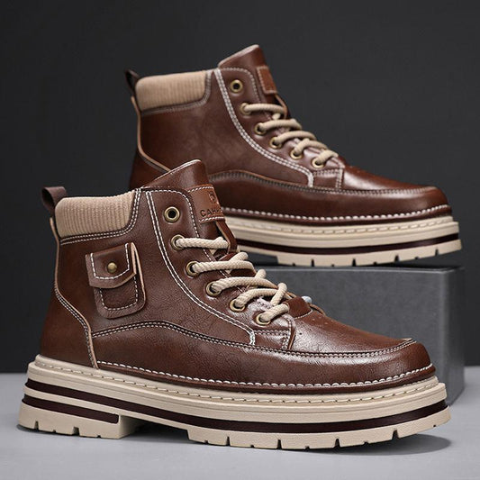 Men's British-Style Retro Leather Martin Boots