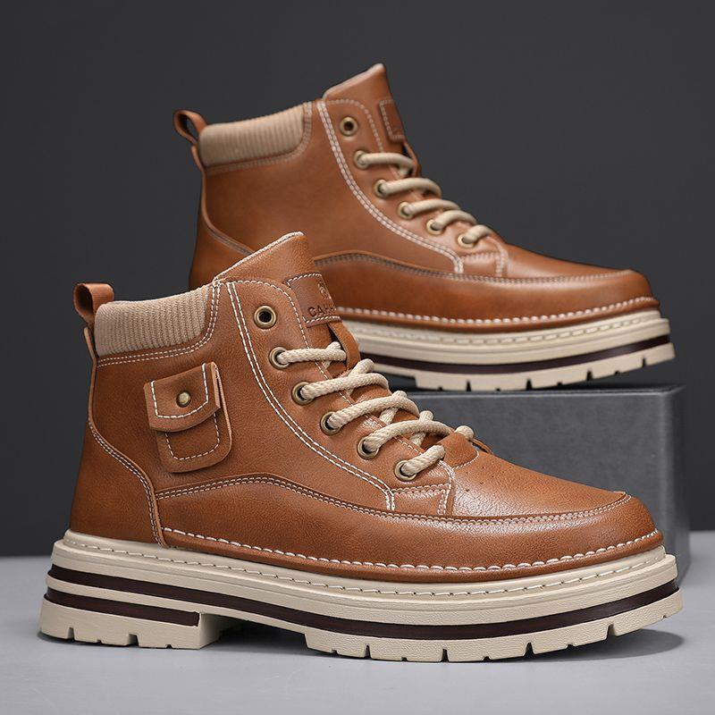 Men's British-Style Retro Leather Martin Boots