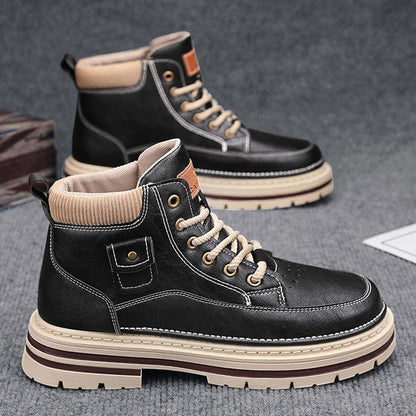 Men's British-Style Retro Leather Martin Boots
