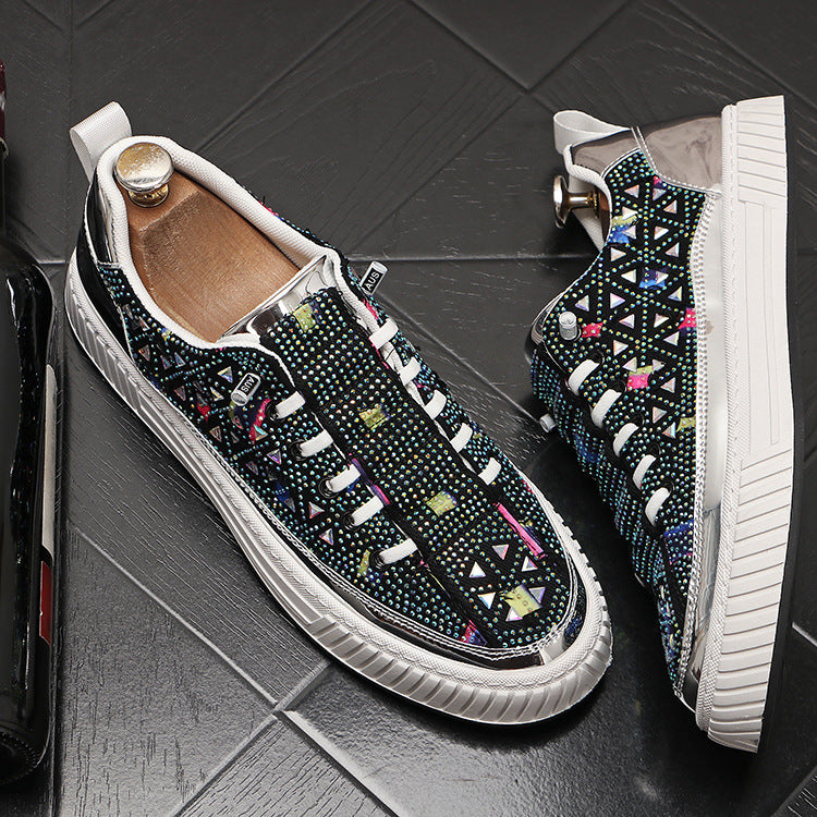 Men's Rhinestone Fashion Slip-On Sneakers