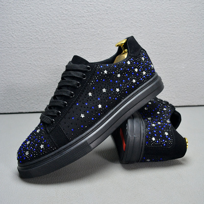Men's Starry Rhinestone Casual Sneakers